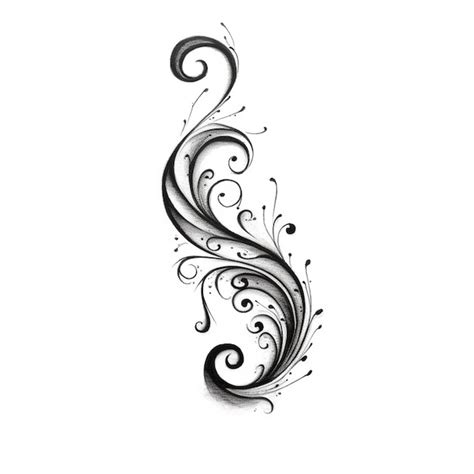 Premium Ai Image A Black And White Drawing Of A Swirly Design On A White Background Generative Ai