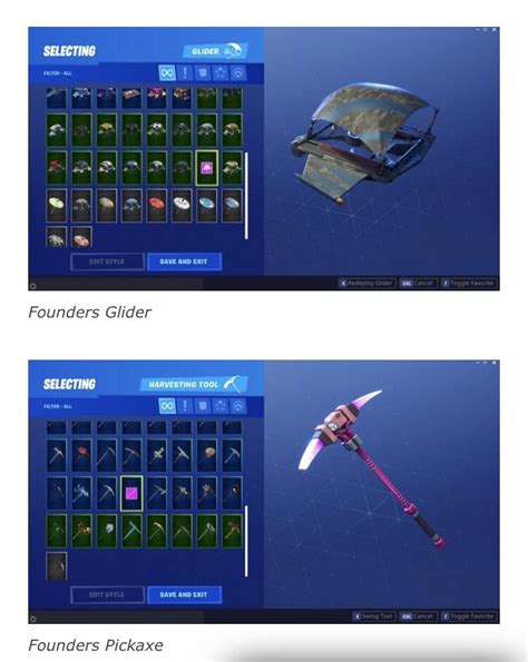 New Founders Items Including A Glider And Pickaxe R Fortnitebr