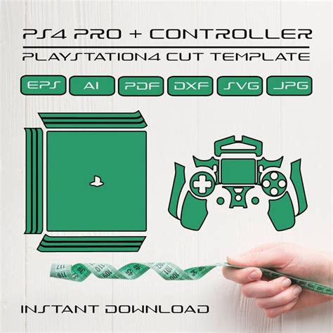 Ps4 Pro And Controller Cut Template Playstation4 Skin Cutting Template Ai Dxf Svg Cricut