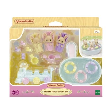 Coffret Les Tripl S Lapin Cr Me Et Accessoires De Bain Sylvanian