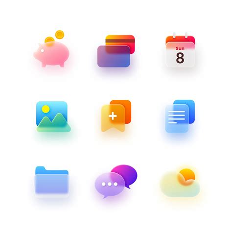 Glassmorphism Icons Behance