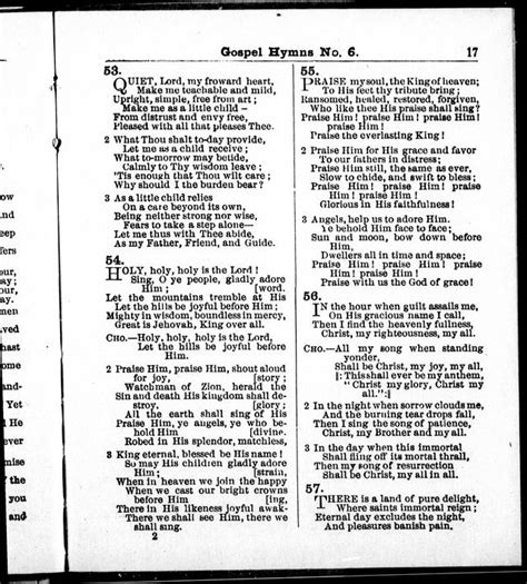 Christian Endeavor Edition Of Gospel Hymns No 6 Canadian Ed Words