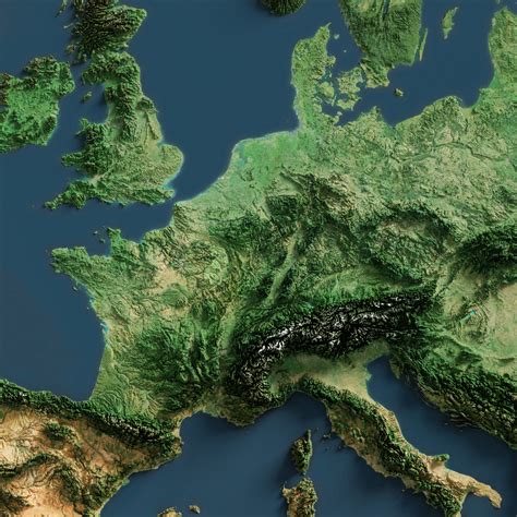 Europe Imagery Shaded Relief – Visual Wall Maps Studio