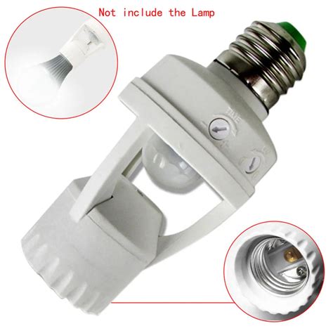 Pir Motion Sensor E27 Led Lamp Base Holder 110v 240v With Light