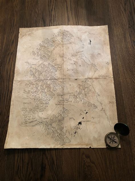 Custom Hand Drawn Fantasy Map For Ttrpg Fantasy Decor Etc Etsy