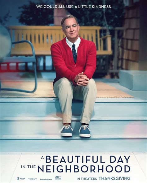 Tom Hanks is Mr. Rogers on A Beautiful Day in the Neighborhood poster