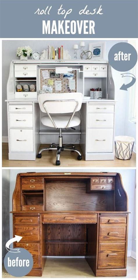 Roll Top Desk Makeover Such A Dramatic Before And After Amazing What Fresh Paint And A Little