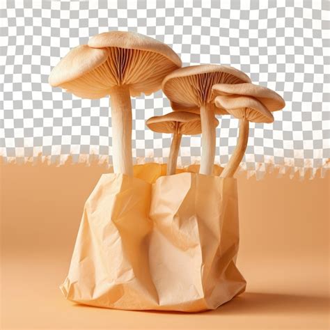 Premium Psd Closeup Of Three Pleurotus Eryngii Mushrooms In A Paper