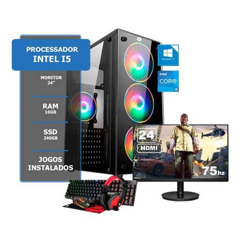 Kit Pc Gamer Completo Core I Gb Ssd Gb Monitor Gsnew