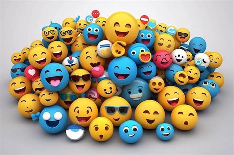 Premium Photo D Social Media Emoji Marketing Illustration Design