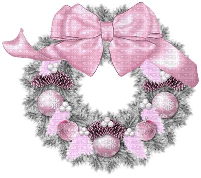 Pink Christmas Wreath, christmas , xmas , noel , santa , claus , father ...