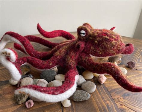 Needle Felted Octopus Blue Octopus Handmade Sea Etsy Hong Kong