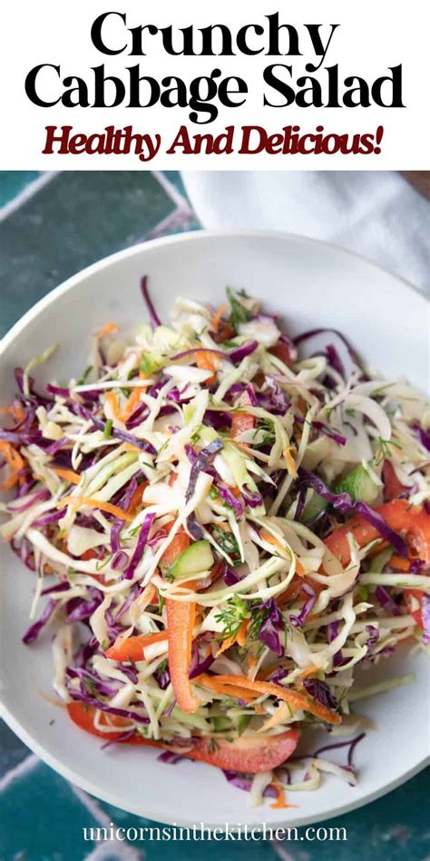 Easy Crunchy Cabbage Salad Recipe Unicorns In The Kitchen