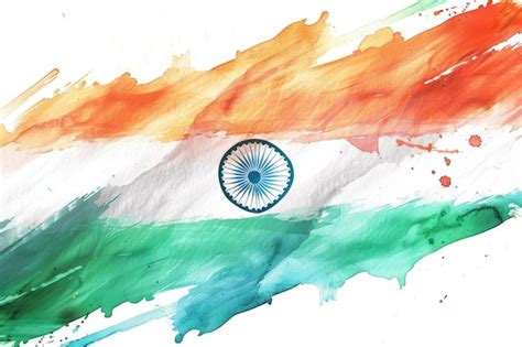 Indian Flag Painted On A White Background Suitable For Patriotic Themes