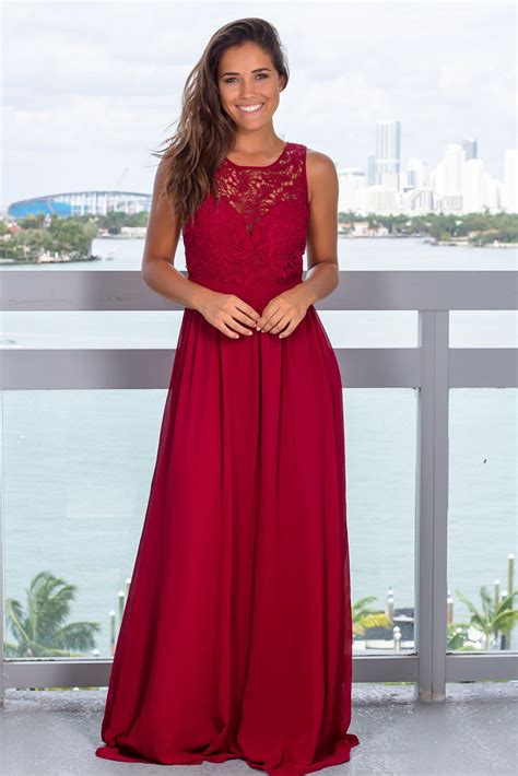 Burgundy Lace Maxi Dress In 2022 Lace Maxi Dress Lace Maxi Burgundy