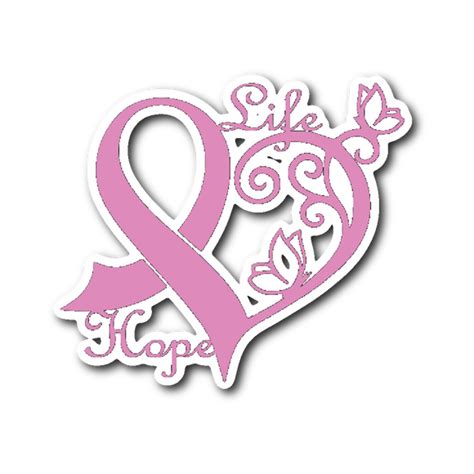 Pink Ribbon Sticker Combat Breast Cancer