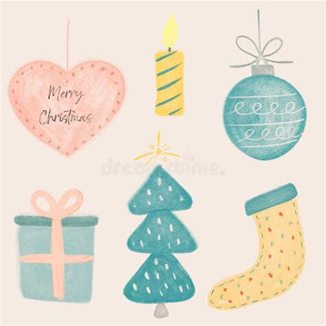 Christmas Symbols Merry Christmas Ornaments And Decoration Flat