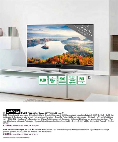 Metz Oled Fernseher Topas Ty Oled Twin R Angebot Bei Ep