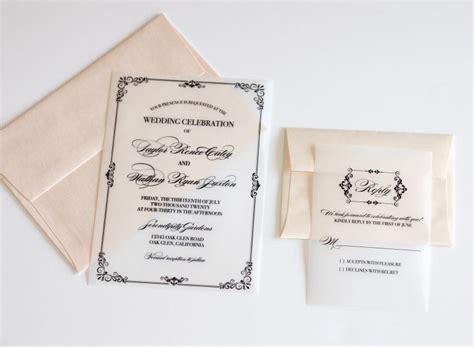 Vellum Wedding Invitations - Embellished Paperie LLC