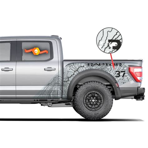 2x F 150 Ford Raptor 2022 Svt Topographic Map Splash Decal Graphics Decals Stickers Dotty