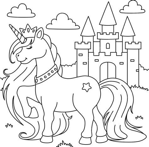 Dibujo De Unicornio Princesa Para Colorear Niños Colores Nube Pony