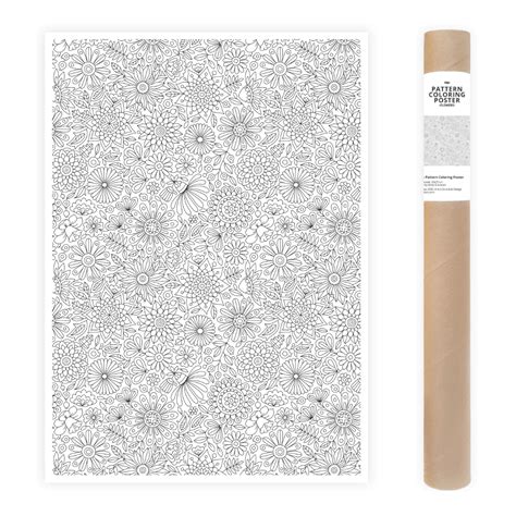 Flowers Pattern Coloring Poster - Anna Grunduls Design