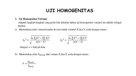 Contoh Soal Uji Normalitas Dan Homogenitas Ruang Ilmu