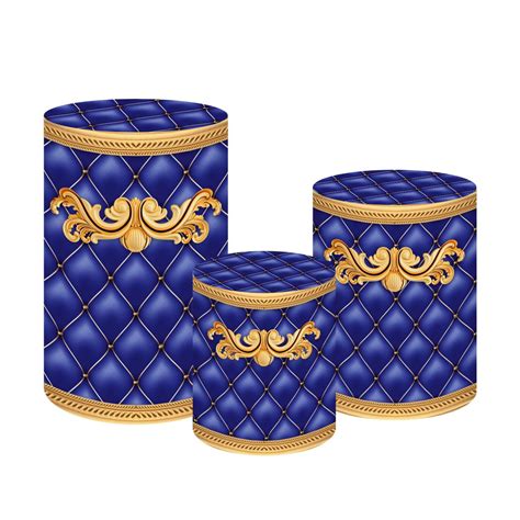 Paineis Casados Kit Cilindros Festa Realeza Cora Azul Elo