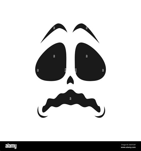 Frightened ghost face vector icon, Halloween emoji, scary evil creepy ...