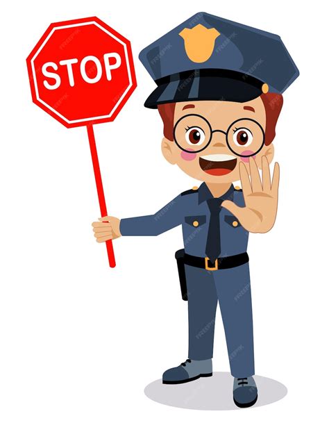 Premium Vector Police Officer Making A Stop Sign