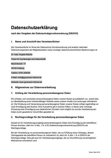 DATENSCHUTZERKLÄRUNG