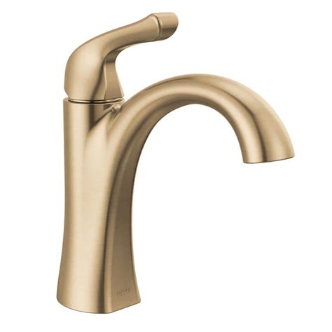 Delta Arvo Single Hole Single Handle Bathroom Faucet In Champagne Bronze 15840lf Cz The Home Depot