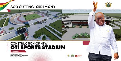 President Akufo Addo Cuts Sod For The Construction Oti Sports Stadium