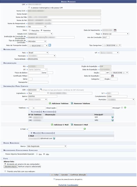 Atualização De Dados Dos Discentes Atualização De Dados Cadastrais Dos