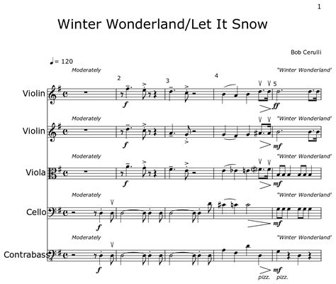 Winter Wonderland Let It Snow Sheet Music For Violin Viola Cello