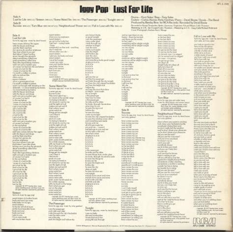 Iggy Pop Lust For Life Us Vinyl Lp Album Lp Record