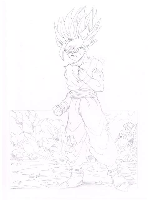 Gohan Cell Games Sketch by Kagari-Asuha on DeviantArt