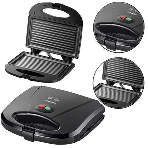 Sanduicheira E Grill Eletrica 750w Antiaderente Multilaser 127v Preta