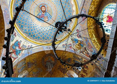 Interior Of Orthodox Naval Cathedral Of St Nicholas In Kronstadt