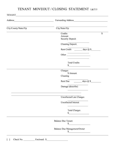 Move Out Statement Template Complete With Ease Airslate Signnow