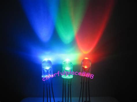 Pcs Mm Pin Tri Color Rgb Water Clear Common Cathode Red Green