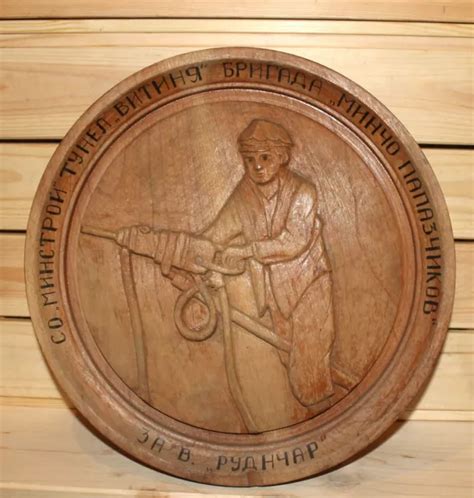 Plaque Suspendue Murale Vintage En Bois Sculpt E La Main Portrait