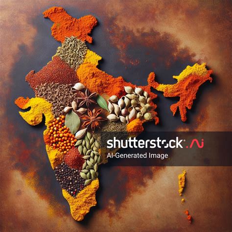 Indian Cuisine Spices India Map AI-generated image 2462678843 | Shutterstock