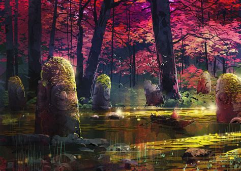 marsh  davood moghaddami   environment concept art fantasy