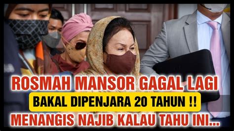 Rosmah Mansor Gagal Lagi Bakal Dipenjara Tahun Habislah