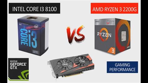 Ryzen 3 2200g Vs I3 8100 Gtx 1050 Ti 4gb Benchmarks Comparison