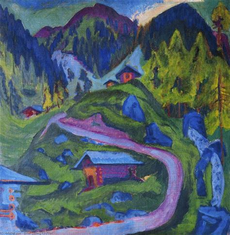 Museum Art Reproductions Mountain Trail With Alpine Lanscape By Ernst