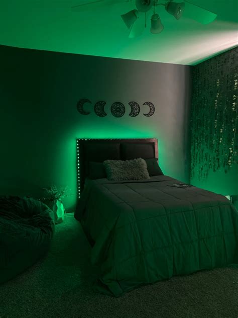 Grey and Green Bedroom Aesthetic