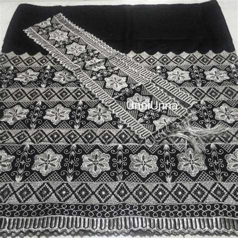 Jual Tapis Antik Nan Cantik Bordir 3 Tingkat Kain Hitam Silver