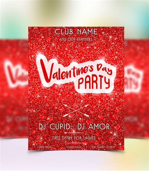 Valentines Day Party Flyer Set On Behance